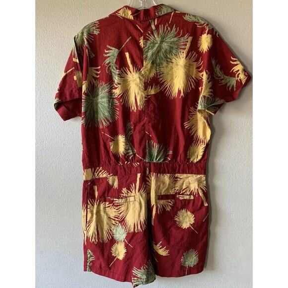 Free People Women’s Size Small Malibu Romper Print Hawaiian Tropical Resort Boho - Picture 2 of 5